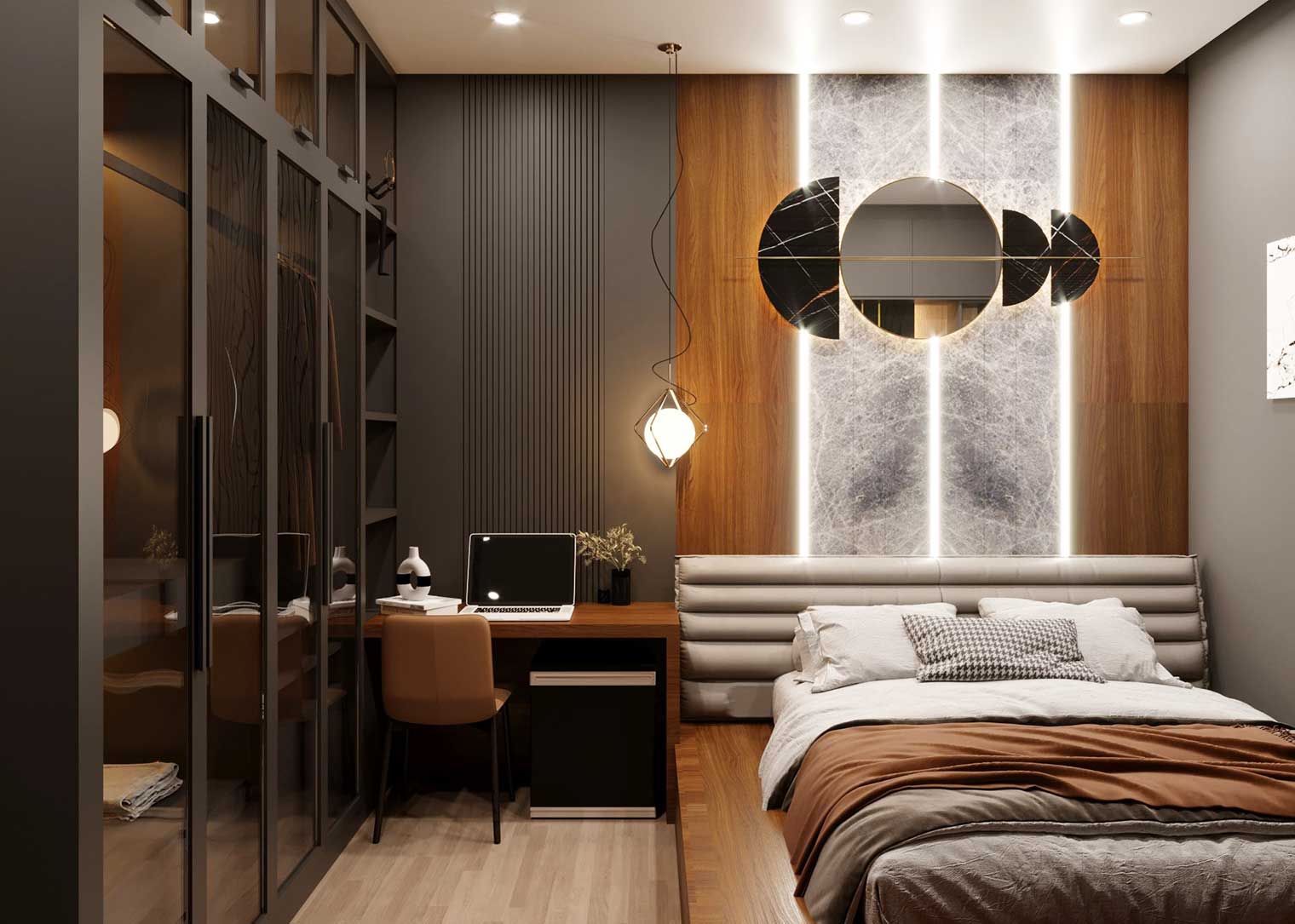 Phòng ngủ Nhà phố Quận 6 15m2 - Phong cách Modern