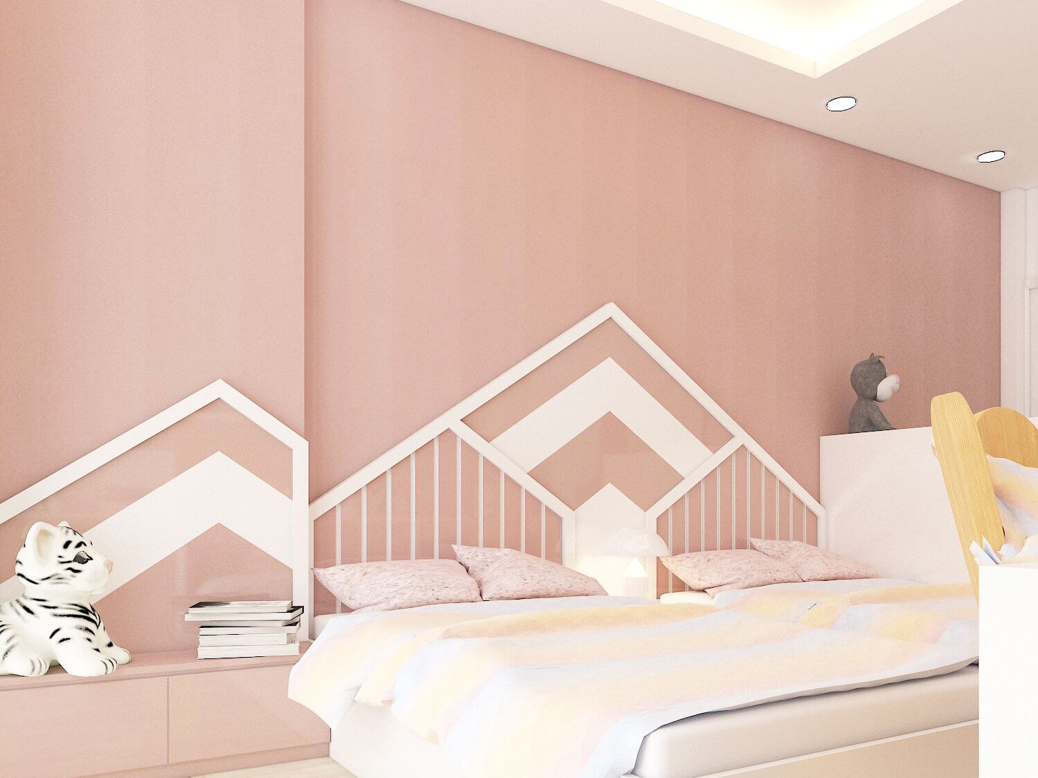 Phòng ngủ, phong cách Hiện đại Modern, thiết kế concept nội thất, nhà phố Gò Vấp