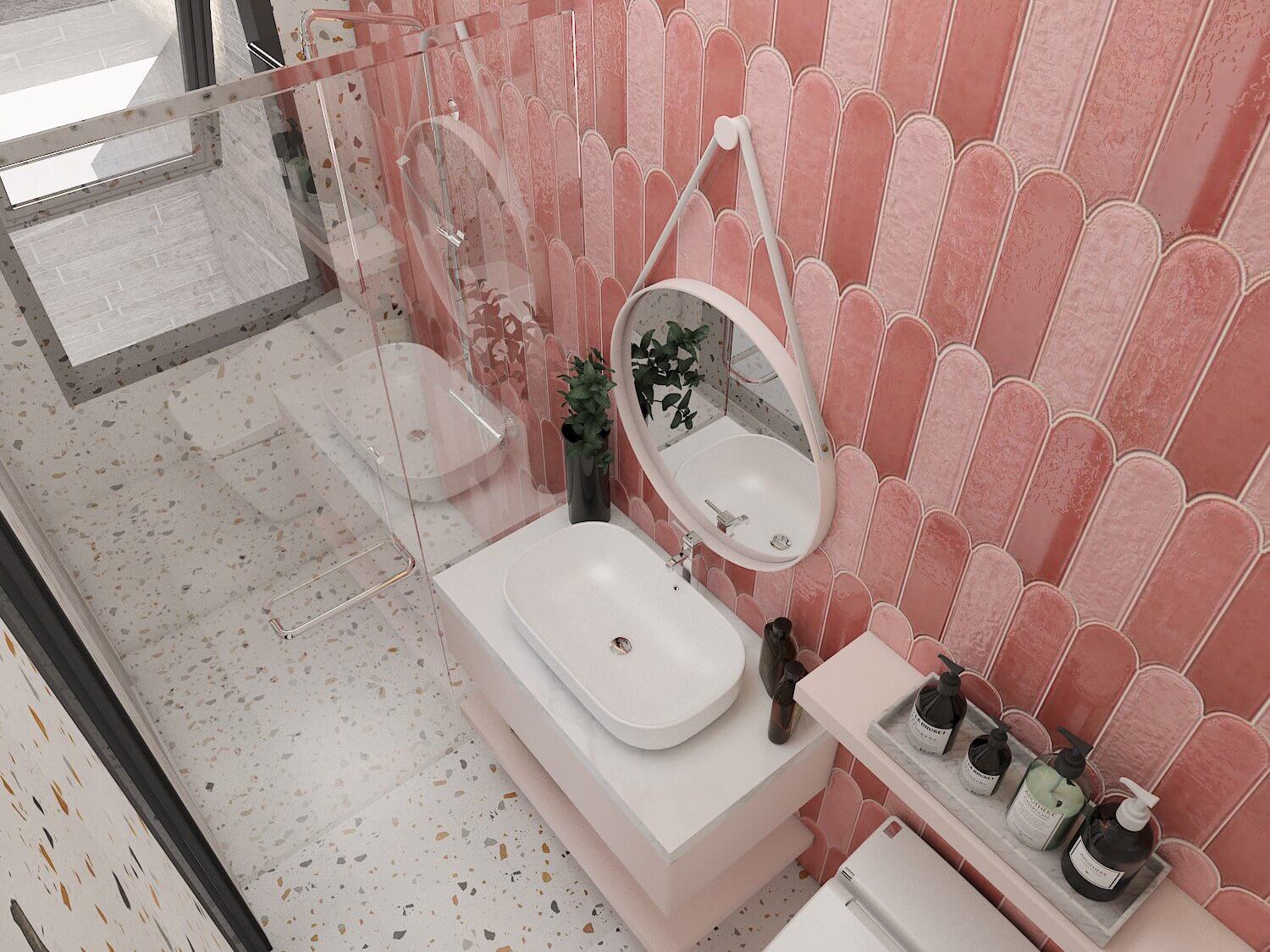 Phòng tắm, phong cách Hiện đại Modern, thiết kế concept nội thất, nhà phố Quận 4