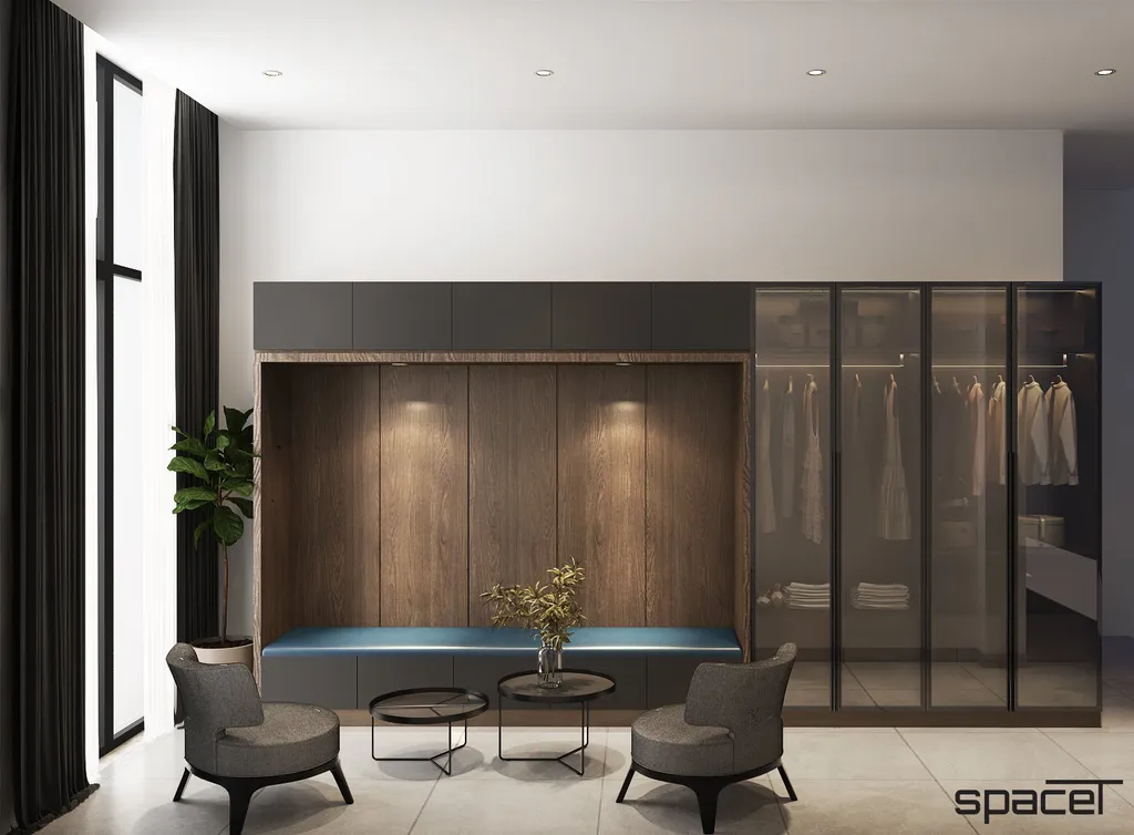 Phòng sinh hoạt chung, khu vực thư giãn, phong cách Hiện đại Modern, thiết kế concept nội thất, villa Dầu Tiếng Bình Dương