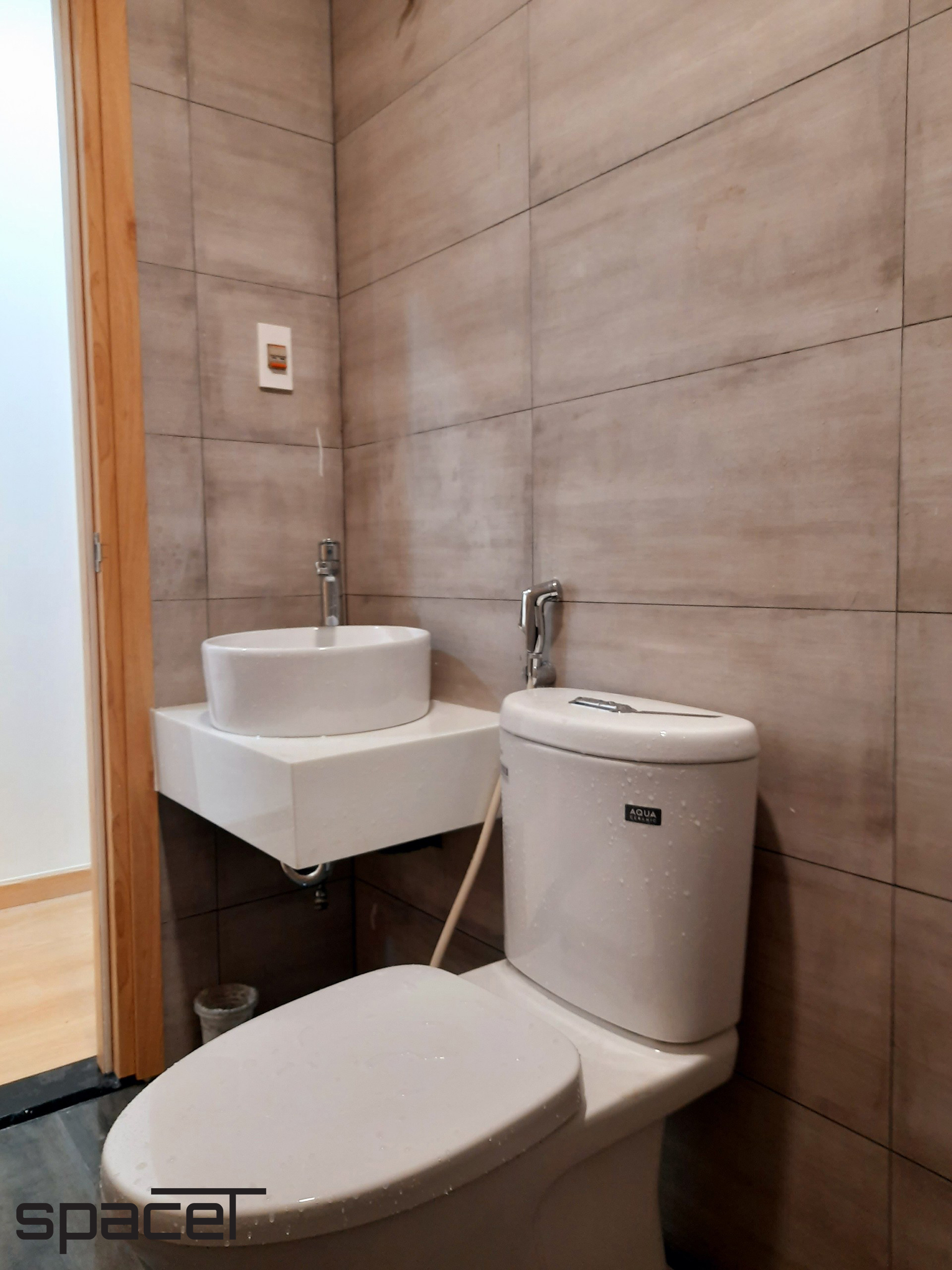 Phòng tắm, phong cách Hiện đại Modern, hoàn thiện nội thất, căn hộ chung cư Minh Thành