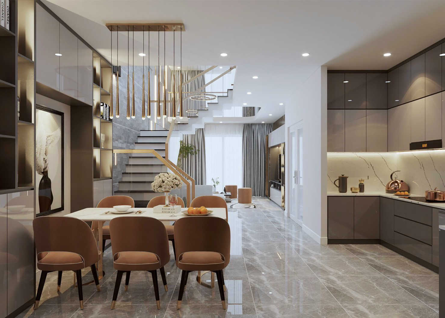 Nhà phố Quận 7 200m2 - Phong cách Modern