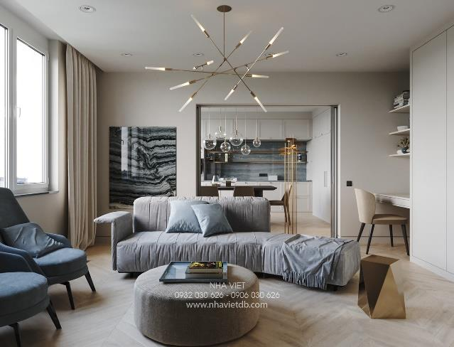 Phòng khách, phong cách hiện đại Modern, thiết kế concept nội thất, Vinhomes Golden River