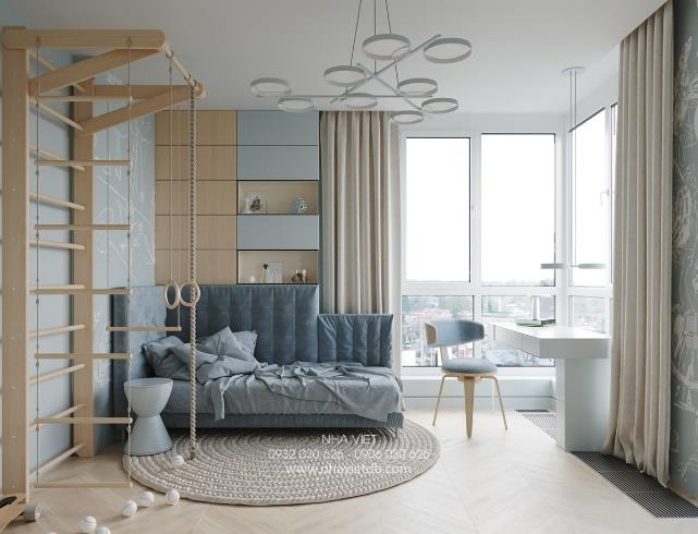 Phòng cho bé, phong cách hiện đại Modern, thiết kế concept nội thất, Vinhomes Golden River