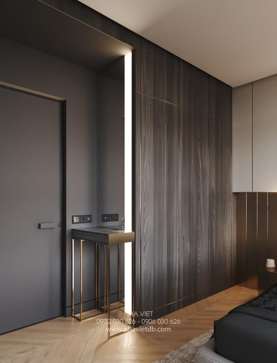 Phòng ngủ Master, phong cách hiện đại Modern, thiết kế concept nội thất, Vinhomes Golden River
