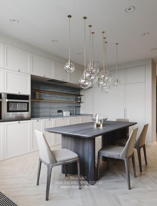 Phòng ăn, phòng bếp, phong cách hiện đại Modern, thiết kế concept nội thất, Vinhomes Golden River