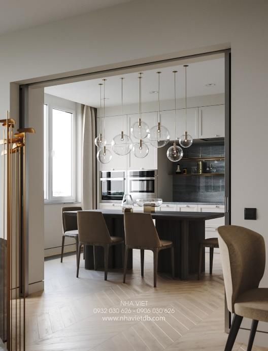 Phòng ăn, phong cách hiện đại Modern, thiết kế concept nội thất, Vinhomes Golden River