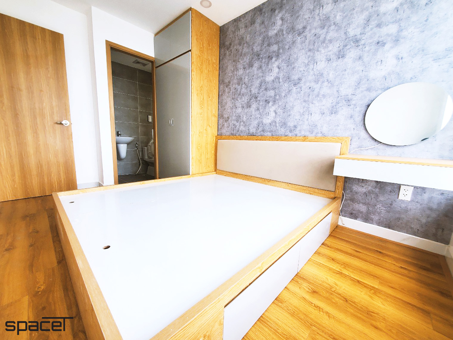 Phòng ngủ Master, phong cách hiện đại Modern, hoàn thiện nội thất, căn hộ Terra Mia Bình Chánh.