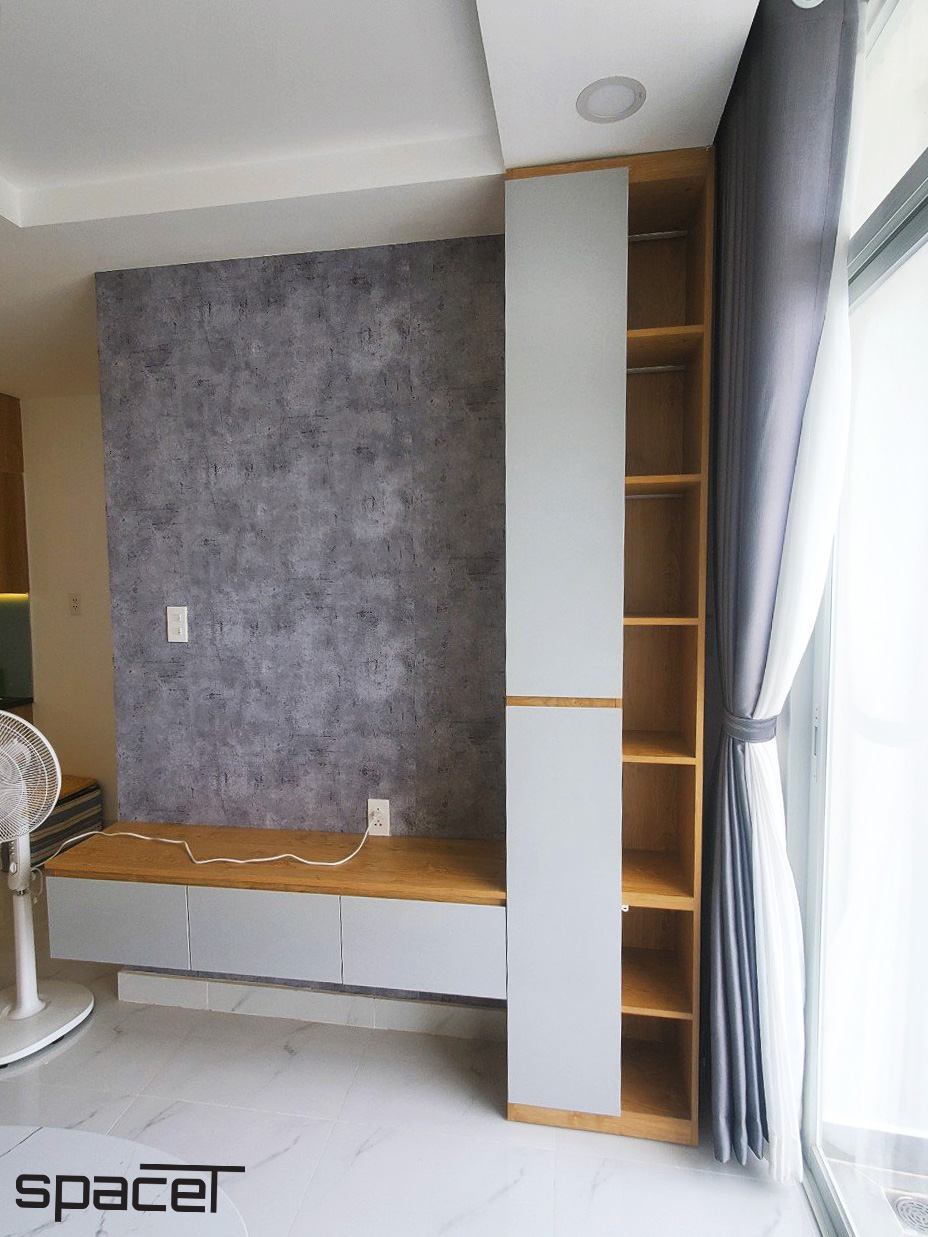 Phòng khách, phong cách hiện đại Modern, hoàn thiện nội thất, căn hộ Terra Mia Bình Chánh.
