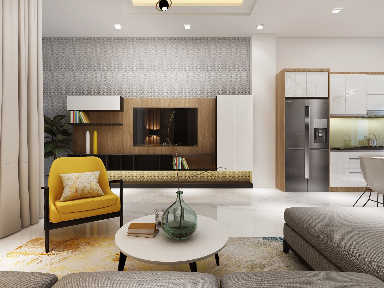 Phòng khách, phong cách hiện đại Modern, thiết kế concept nội thất, nhà phố Park Riverside