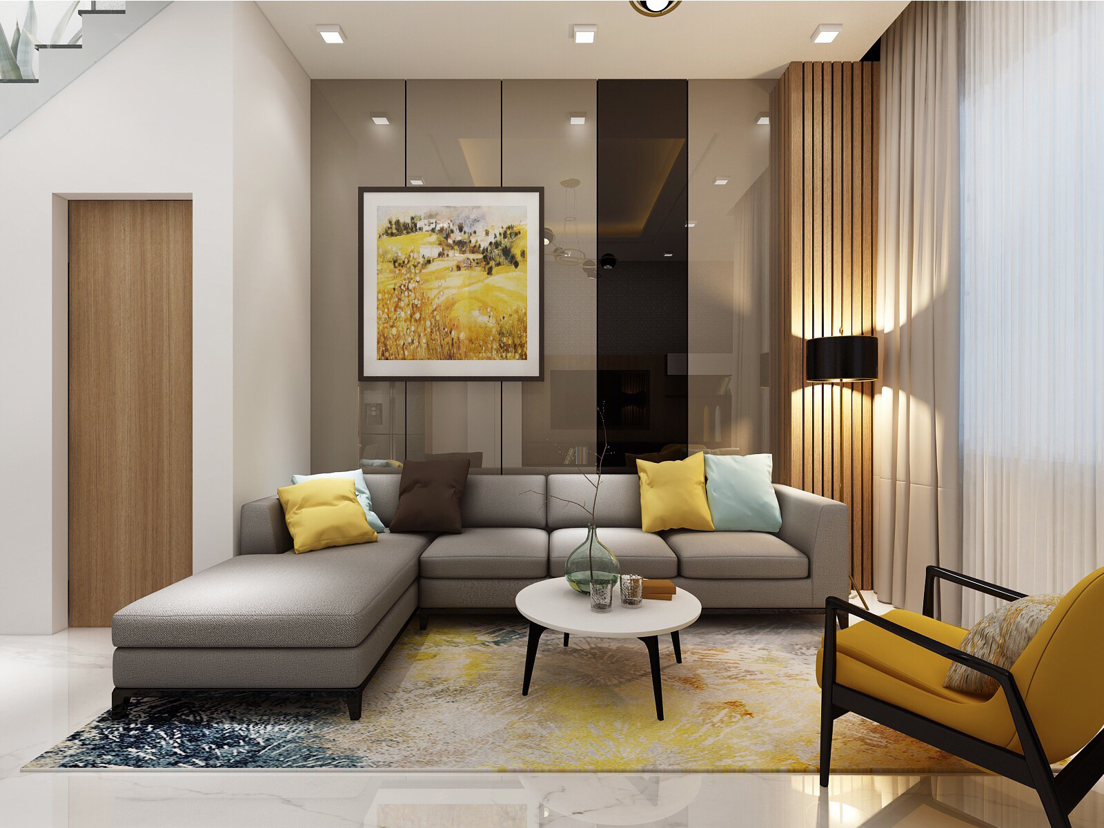 Phòng khách, phong cách hiện đại Modern, thiết kế concept nội thất, nhà phố Park Riverside