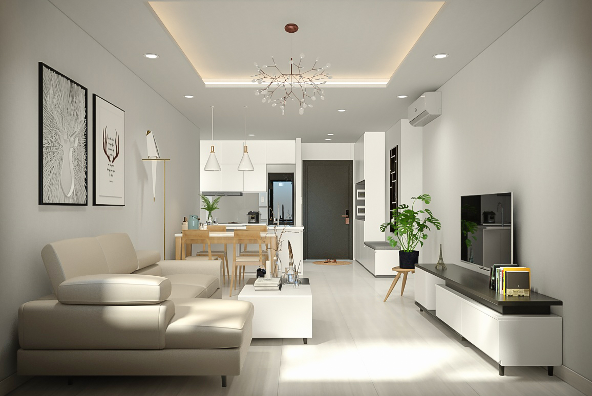 Phòng khách, phong cách Hiện đại Modern, thiết kế concept nội thất, căn hộ The Tresor