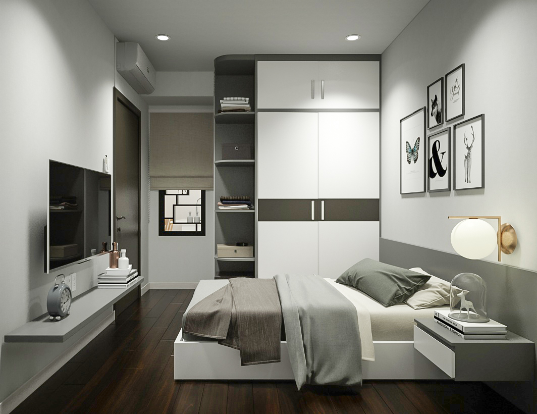 Phòng ngủ, phong cách Hiện đại Modern, phong cách Tối giản Minimalist, thiết kế concept nội thất, căn hộ The Tresor
