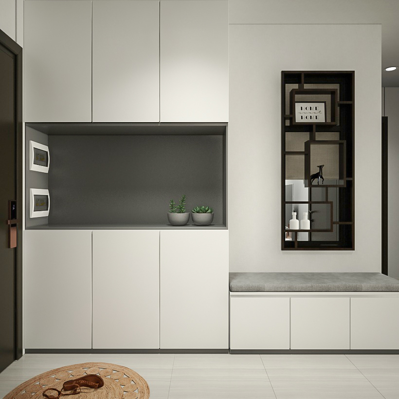 Lối vào, phong cách Tối giản Minimalist, thiết kế concept nội thất, căn hộ The Tresor