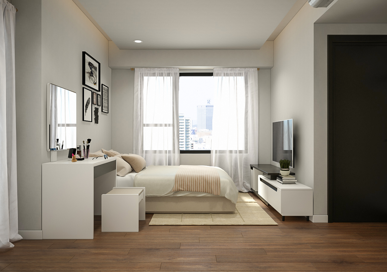 Phòng ngủ, phong cách Hiện đại Modern, thiết kế concept nội thất, căn hộ The Tresor