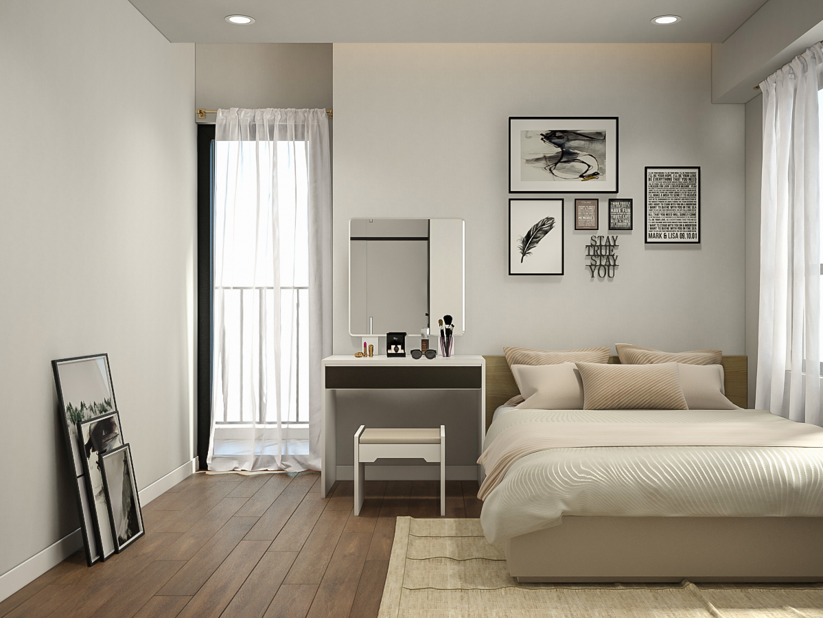Phòng ngủ, phong cách Hiện đại Modern, thiết kế concept nội thất, căn hộ The Tresor