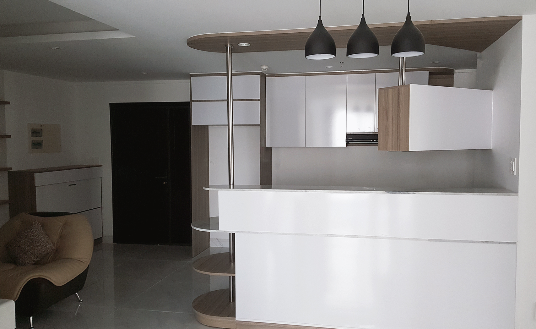 Phòng bếp, phong cách Hiện đại Modern, hoàn thiện nội thất, căn hộ Phú Mỹ Hưng