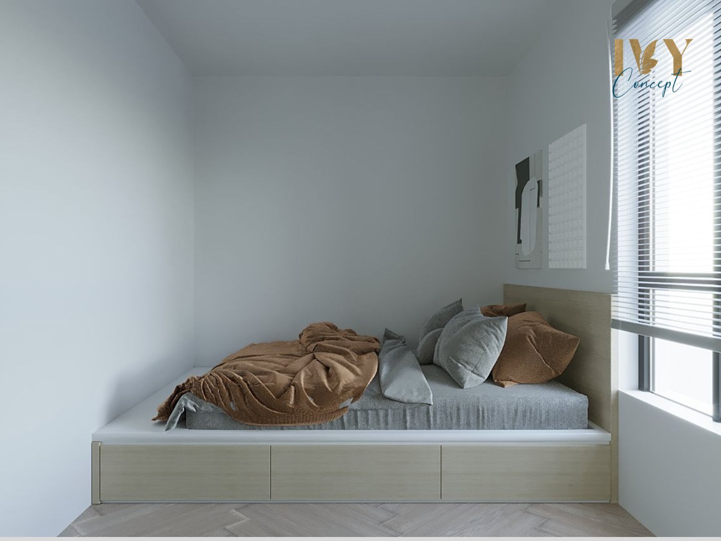 Phòng ngủ, phong cách Hiện đại Modern, thiết kế concept nội thất, căn hộ River Panorama