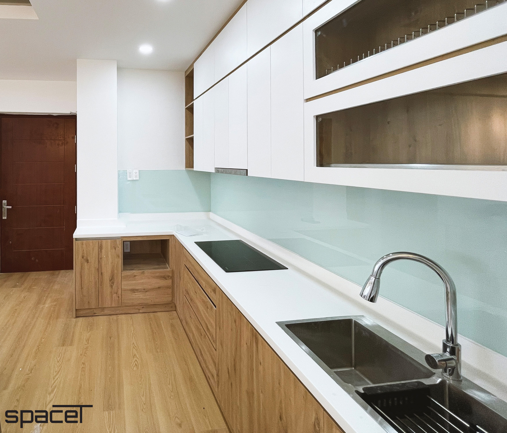 Phòng bếp, phong cách Hiện đại Modern, hoàn thiện nội thất, căn hộ chung cư Minh Thành