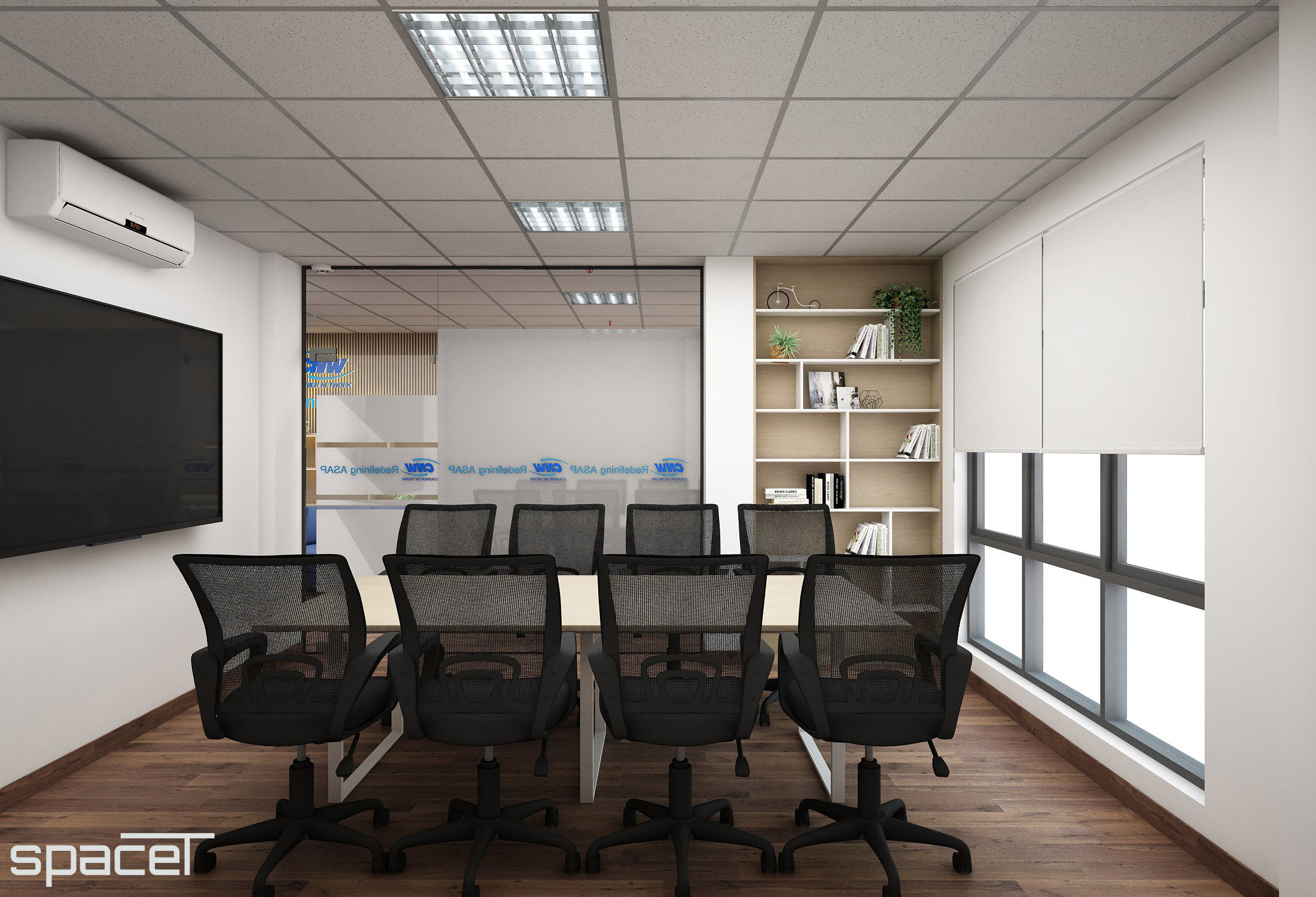 Khu vực làm việc, thiết kế concept nội thất, văn phòng công ty CNW
