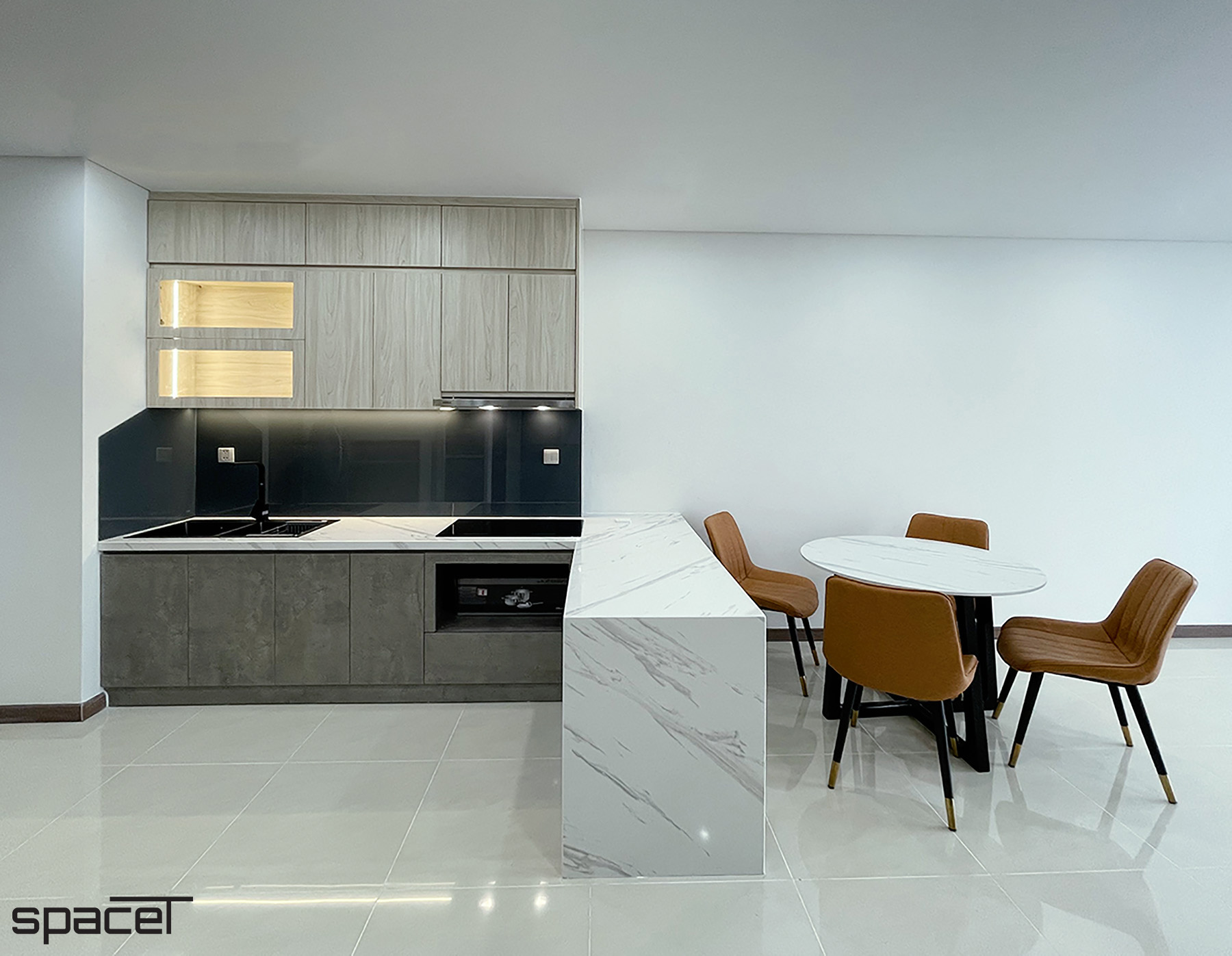 Phòng ăn, phong cách Hiện đại Modern, hoàn thiện nội thất, căn hộ Iris 4 Hà Đô Centrosa Garden