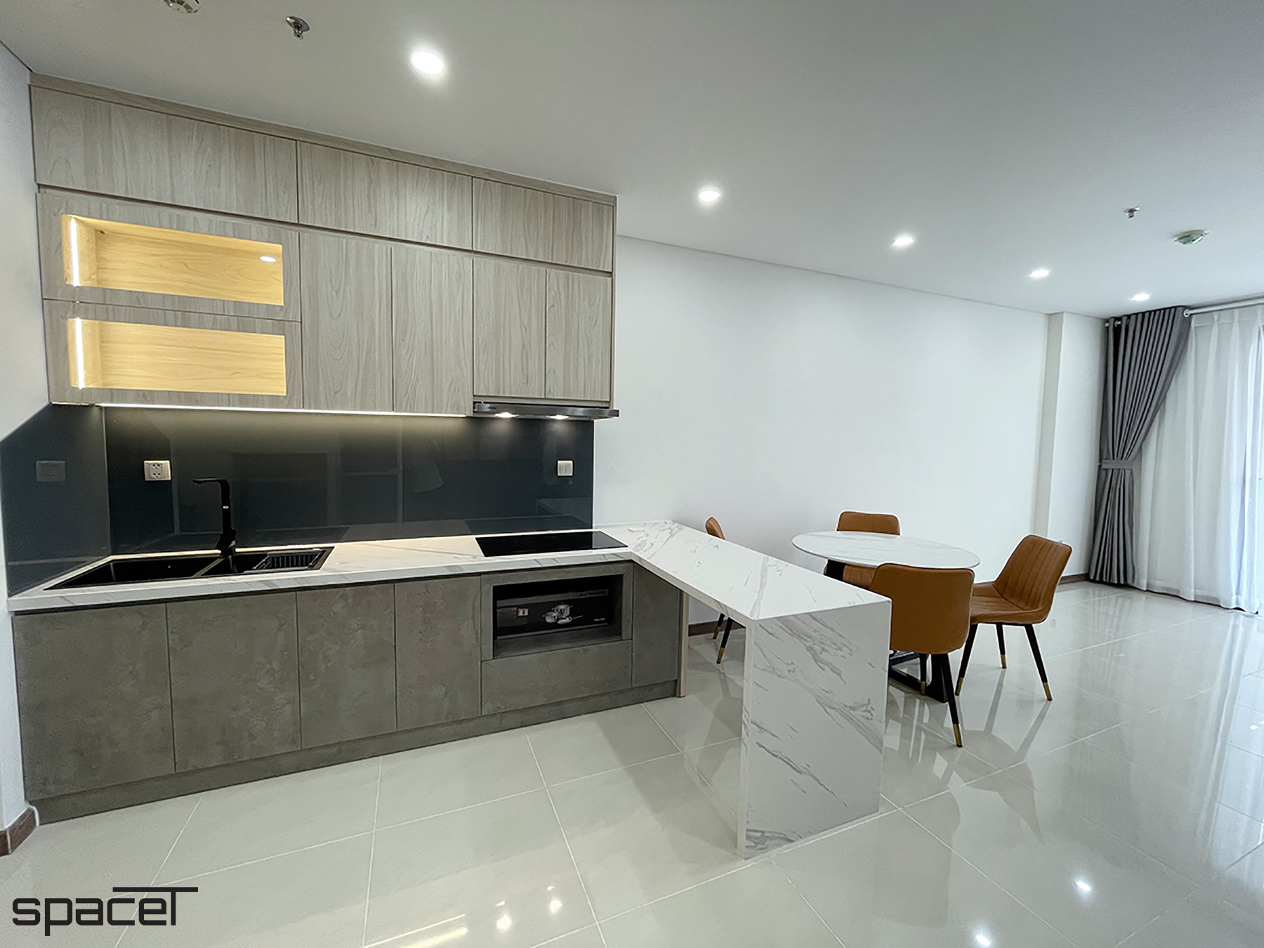 Phòng bếp, phong cách Hiện đại Modern, hoàn thiện nội thất, căn hộ Iris 4 Hà Đô Centrosa Garden