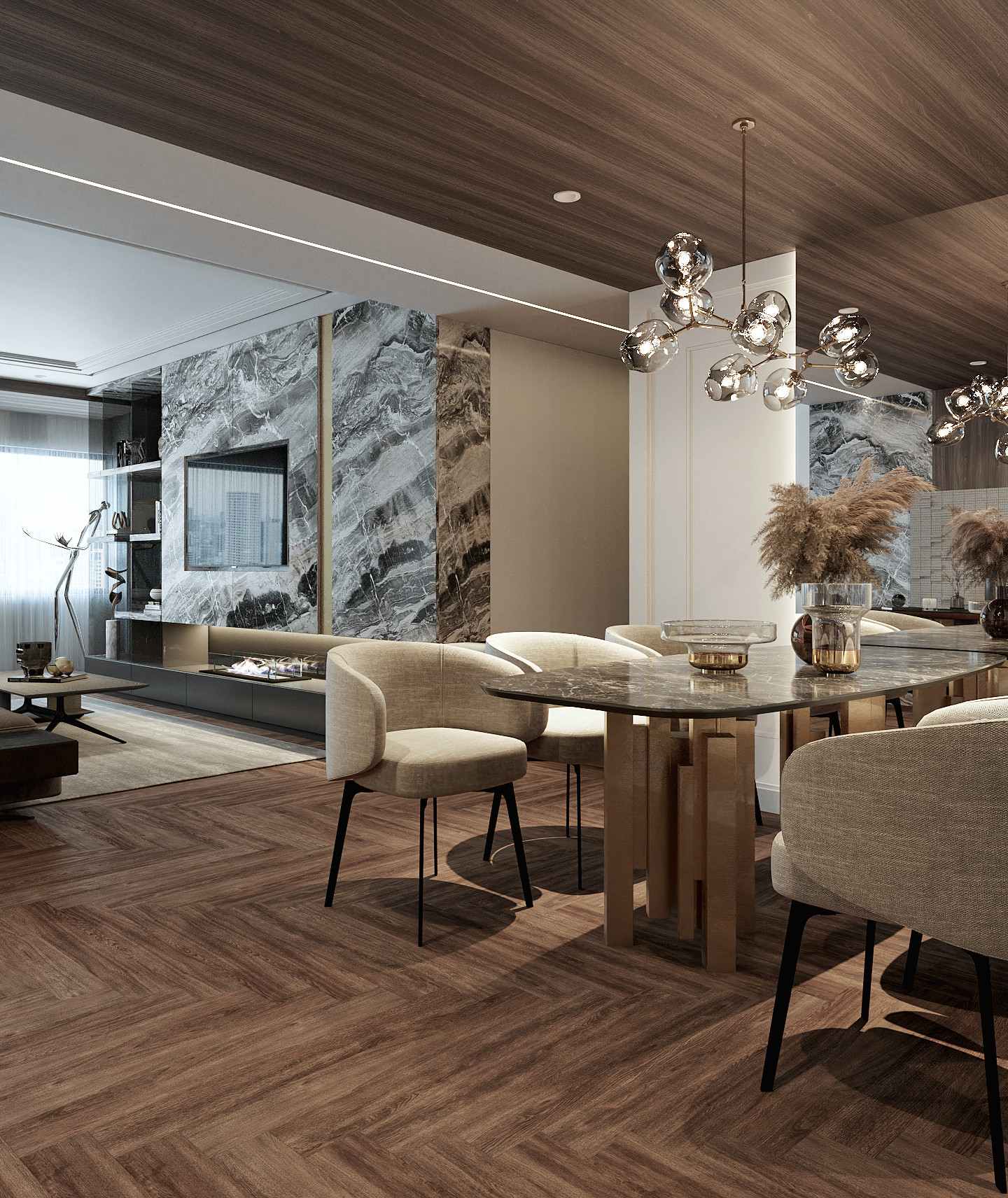 Phòng ăn, phong cách Hiện đại Modern, thiết kế concept nội thất, căn hộ Saigon Pearl Topaz 2