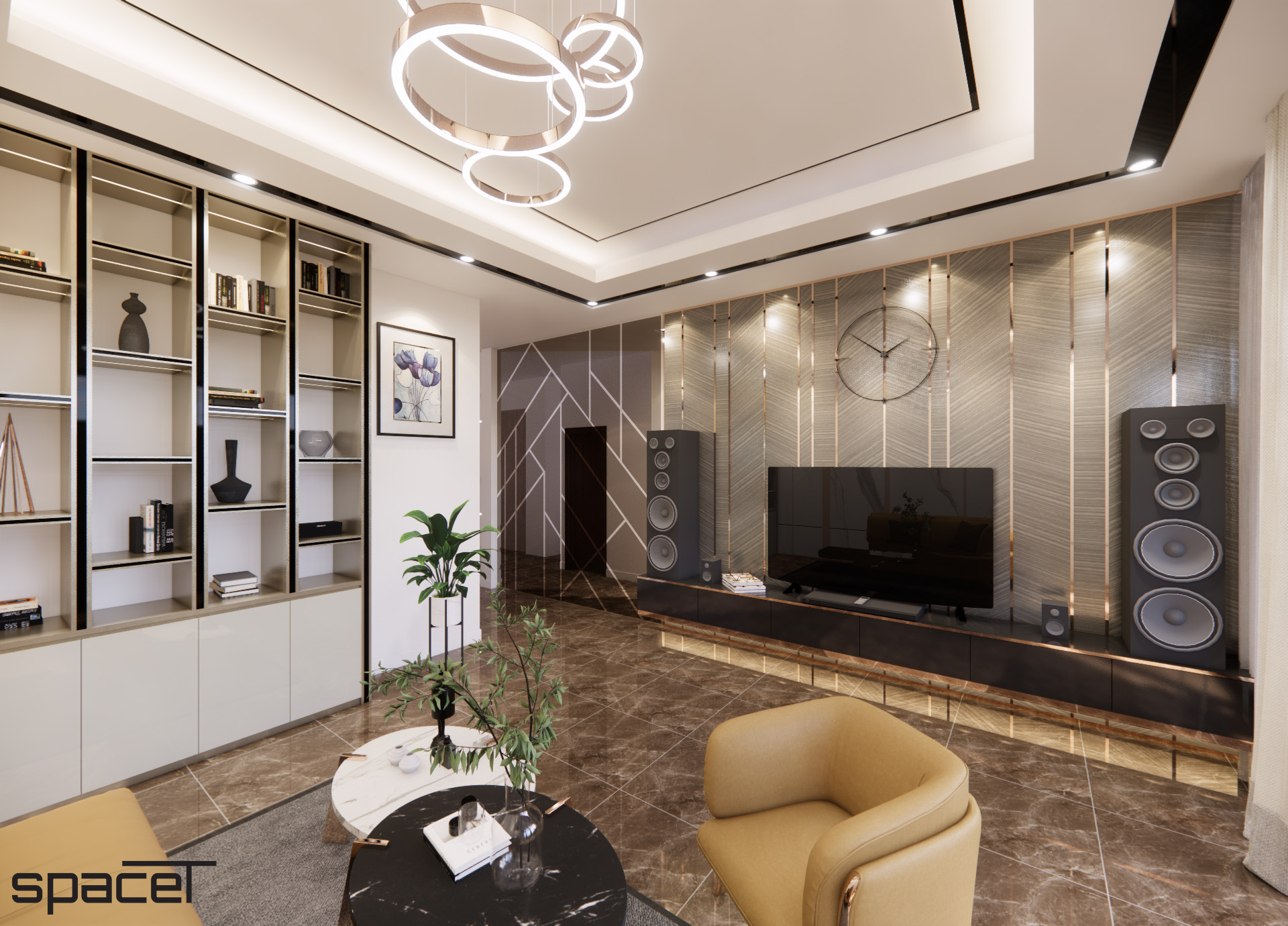 Phòng khách, phong cách Hiện đại Modern, thiết kế concept nội thất, nhà phố quận Bình Thạnh