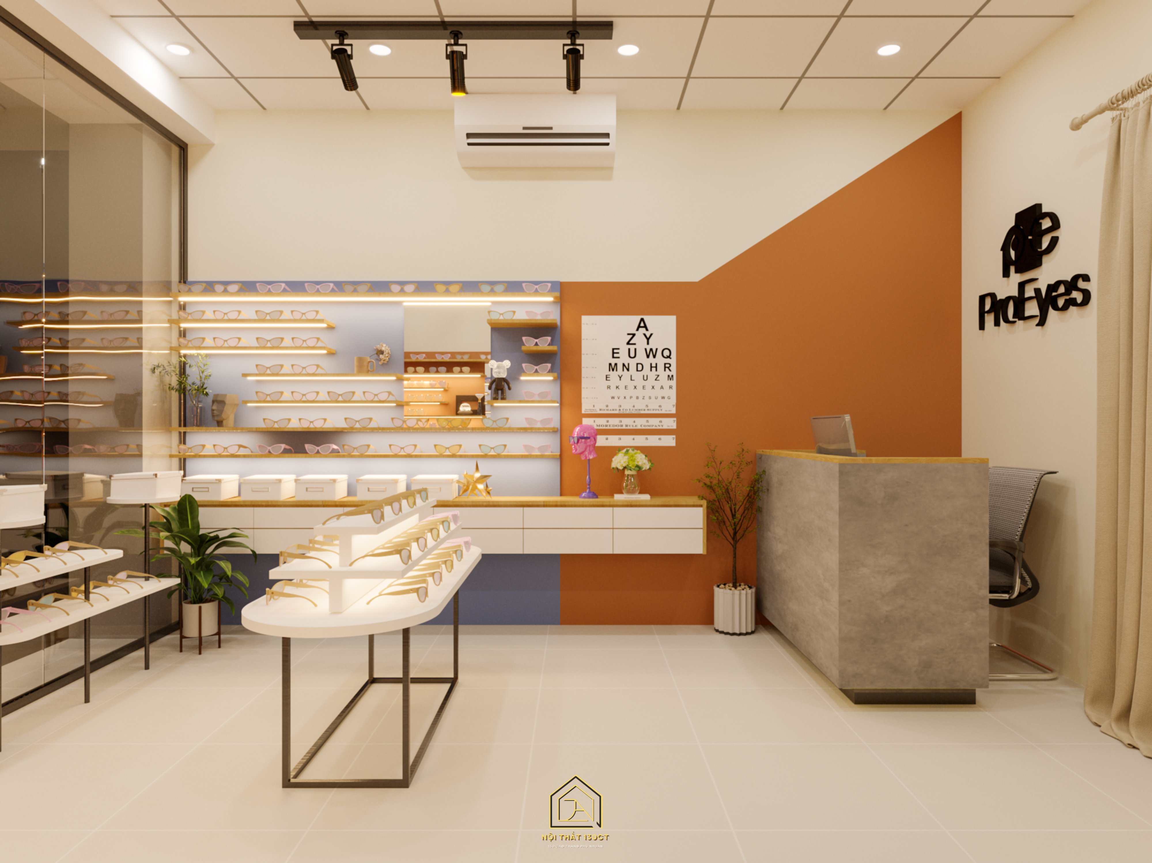 Thiết kế concept nội thất, cửa hàng mắt kính ProEyes