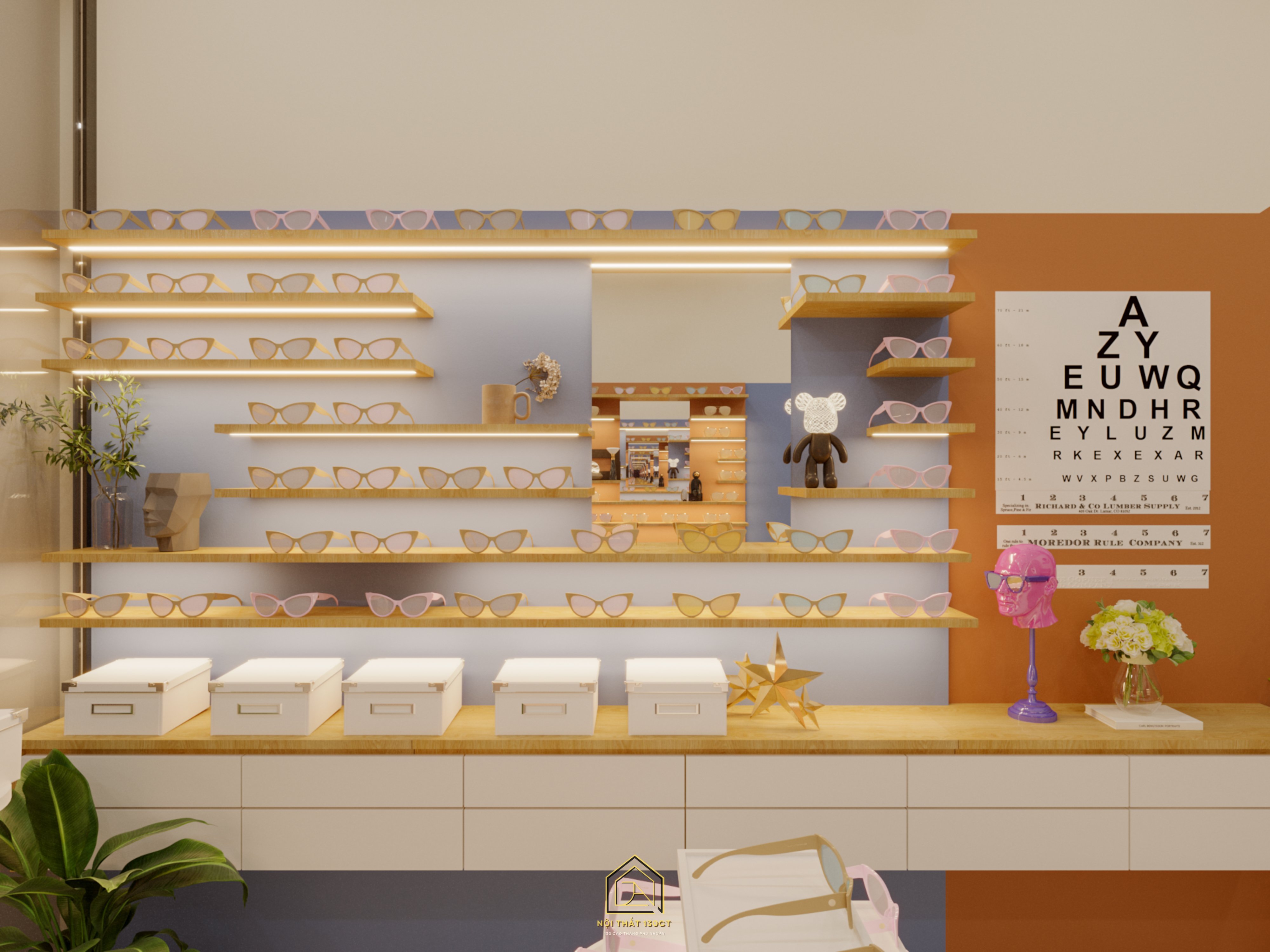 Thiết kế concept nội thất, cửa hàng mắt kính ProEyes