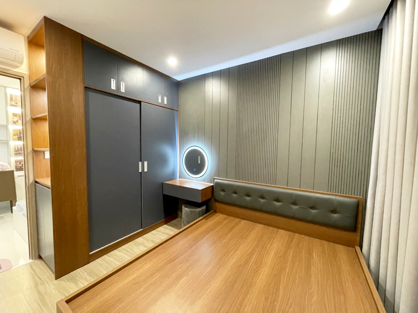 Phòng ngủ, phong cách Hiện đại Modern, hoàn thiện nội thất, căn hộ The Origami