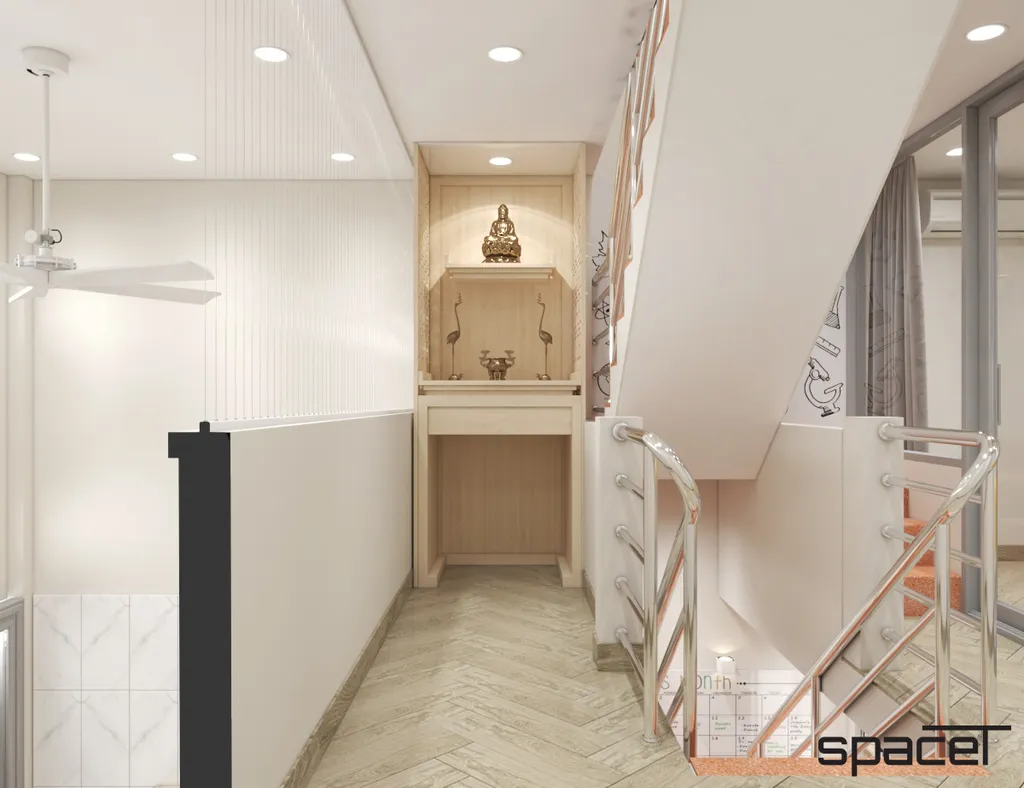 Phòng thờ, phong cách Bắc Âu Scandinavian, thiết kế concept nội thất, nhà phố Cao Văn Lầu Quận 6
