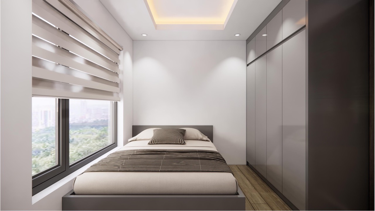Phòng ngủ, phong cách Hiện đại Modern, thiết kế concept nội thất, căn hộ The Origami Vinhomes Quận 9