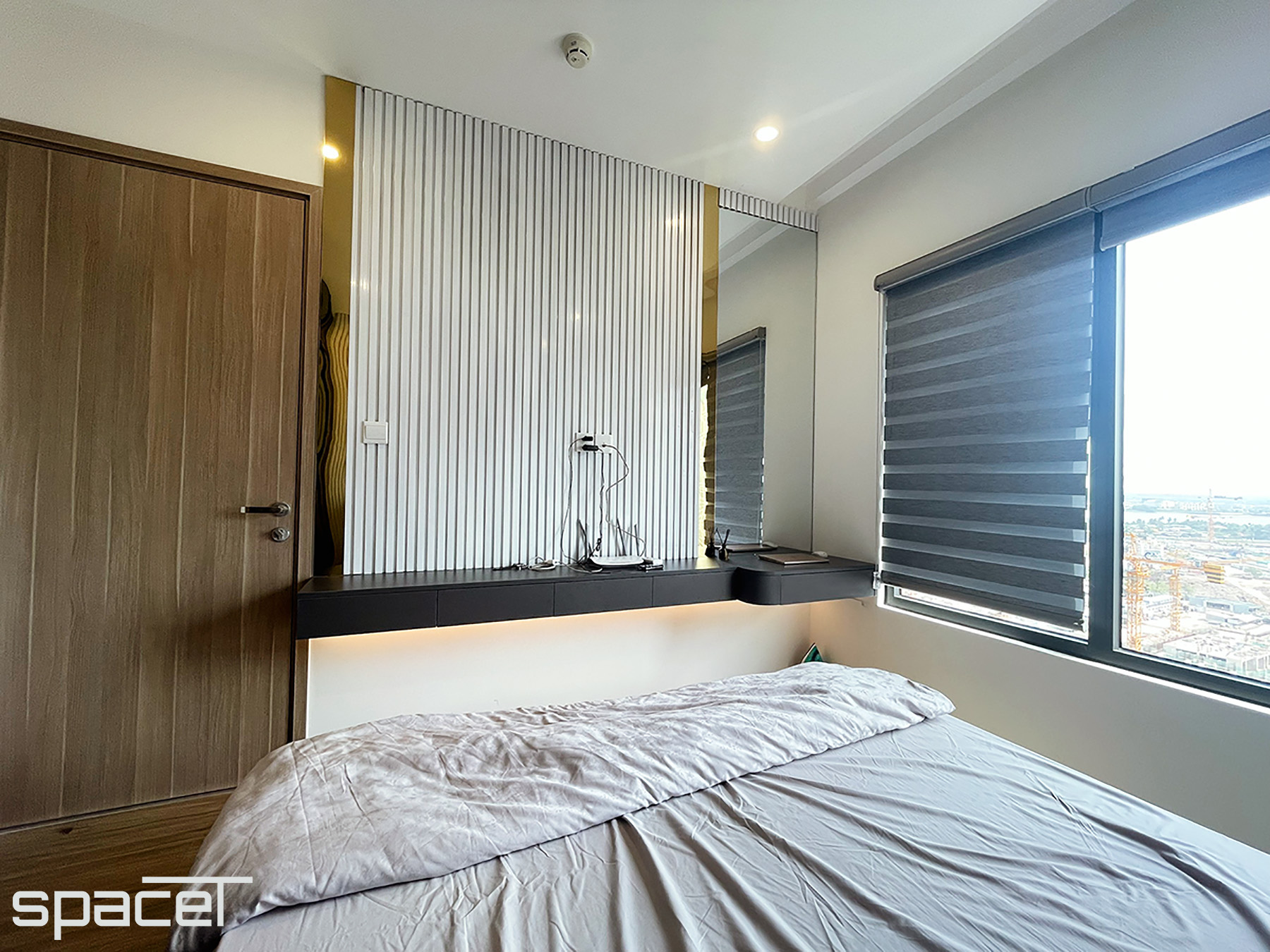Phòng ngủ, phong cách Hiện đại Modern, hoàn thiện nội thất, căn hộ The Origami Vinhomes Quận 9