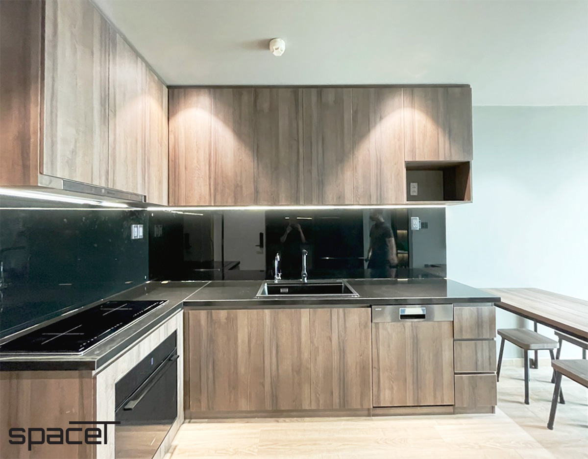 Phòng bếp, phong cách Hiện đại Modern, hoàn thiện nội thất, căn hộ Terra Royal Quận 3