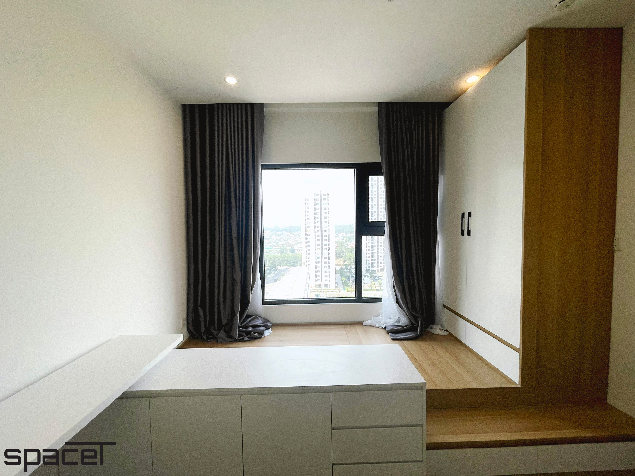 Phòng ngủ, phong cách Bắc Âu Scandinavian, hoàn thiện nội thất, căn hộ The Origami Vinhomes Quận 9