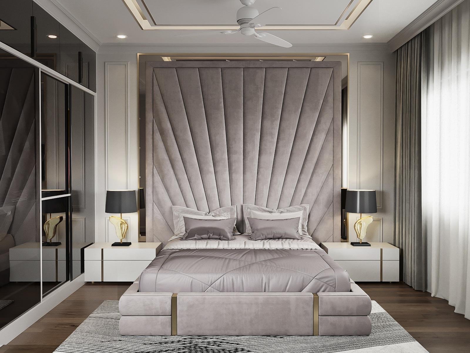 Phòng ngủ, phong cách Hiện đại Modern, thiết kế concept nội thất, nhà phố Quận Bình Tân