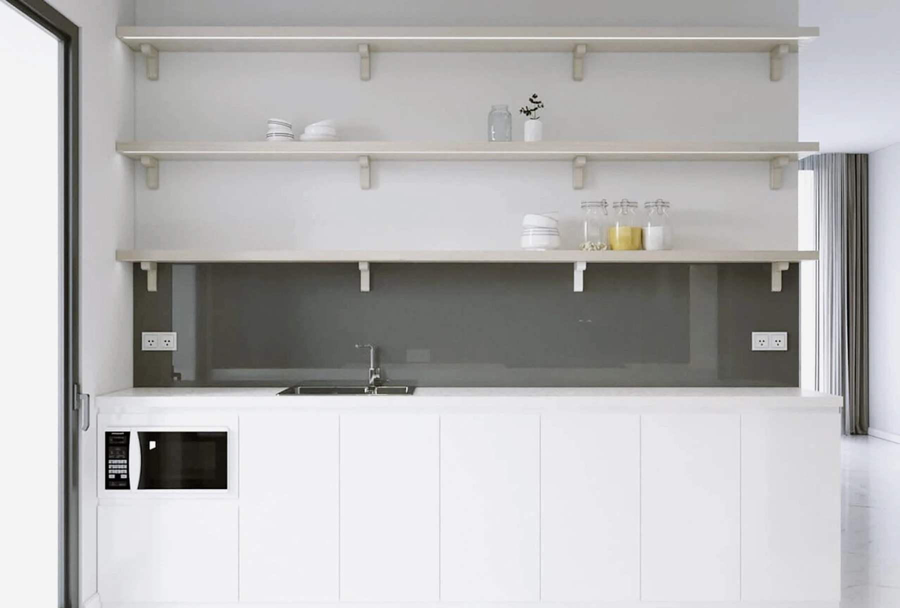 Hoàn thiện nội thất phòng bếp nhà phố quận 9 phong cách Hiện đại Modern