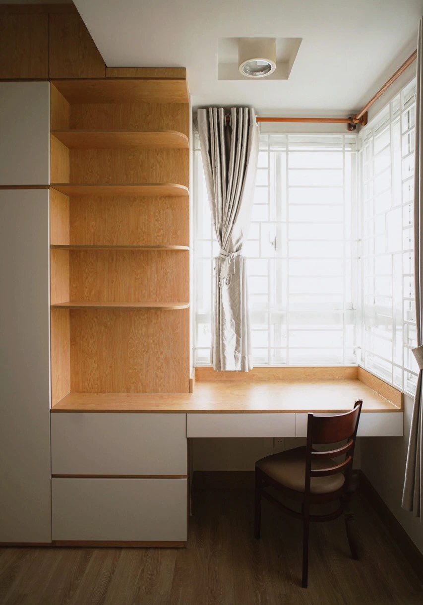Hoàn thiện nội thất phòng làm việc tại căn hộ chung cư Sơn Kỳ 2 quận Tân Phú phong cách Hiện đại Modern