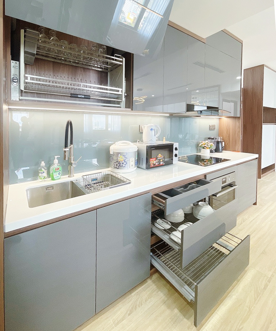 Hoàn thiện nội thất Phòng bếp Căn hộ chung cư The One Sài Gòn phong cách Hiện đại Modern