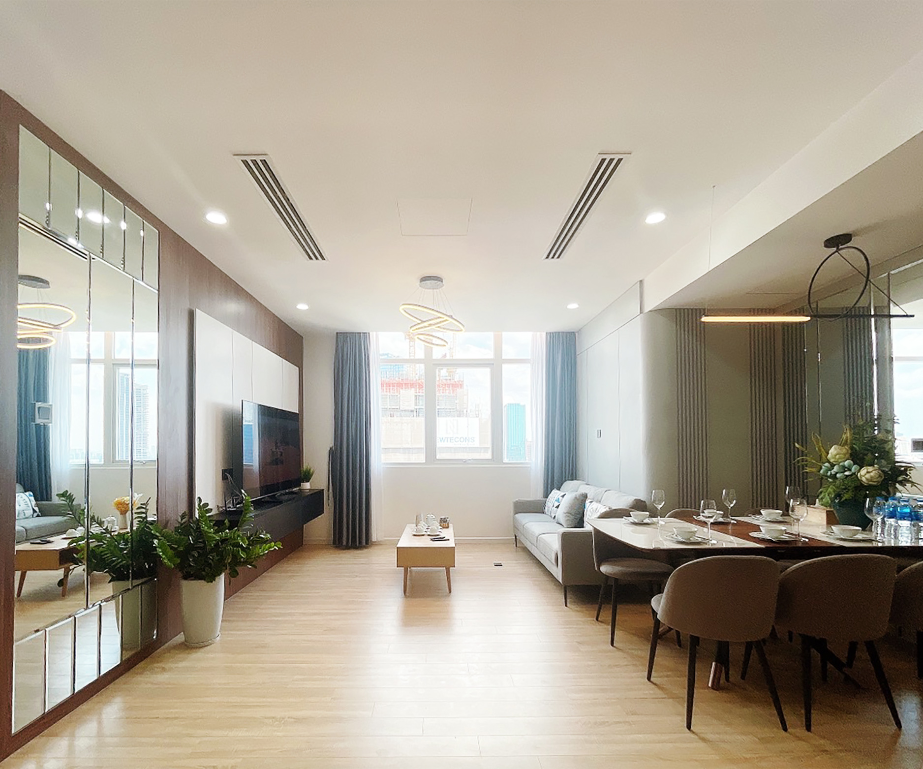Hoàn thiện nội thất Phòng khách Căn hộ chung cư The One Sài Gòn phong cách Hiện đại Modern