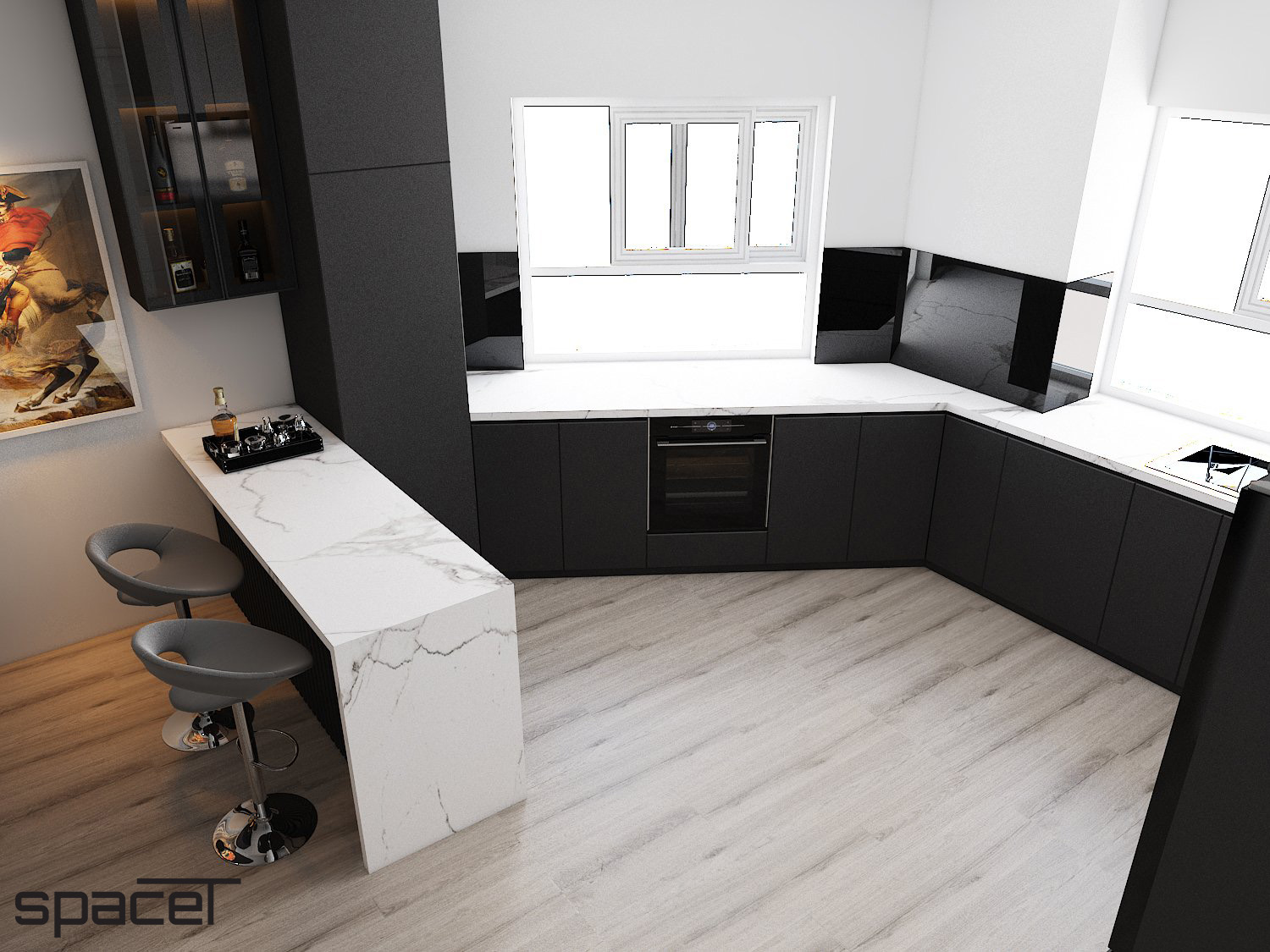 Thiết kế concept nội thất phòng bếp Căn hộ chung cư An Phú Apartment Quận 6 phong cách Hiện đại Modern