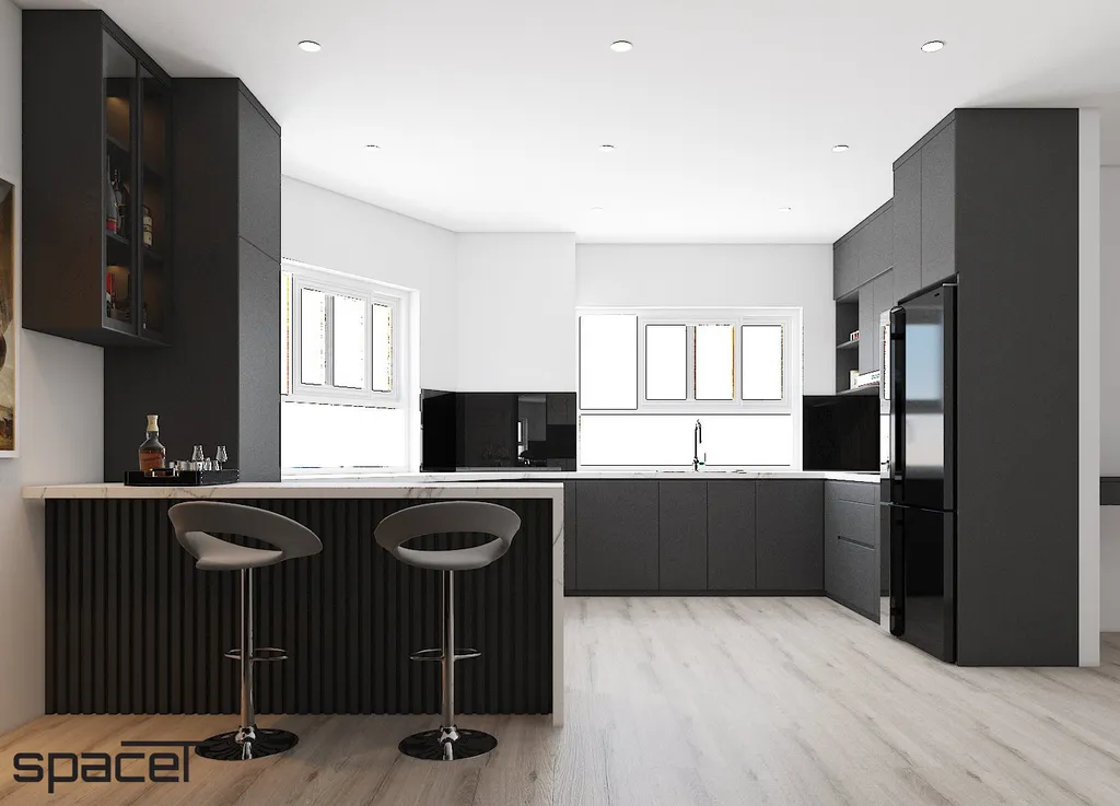 Thiết kế concept nội thất phòng bếp Căn hộ chung cư An Phú Apartment Quận 6 phong cách Hiện đại Modern