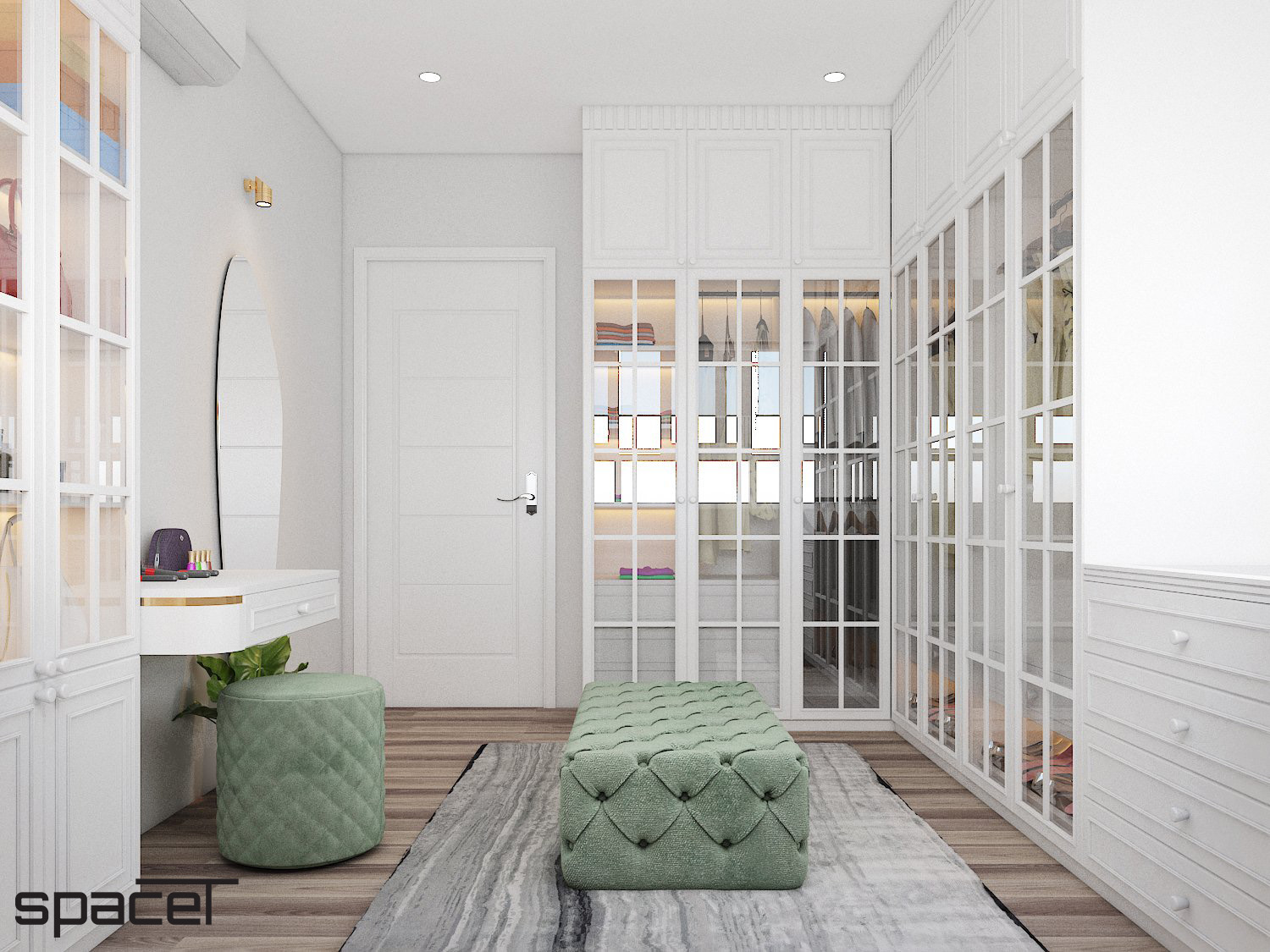 Thiết kế concept nội thất phòng thay đồ Căn hộ chung cư An Phú Apartment Quận 6 phong cách Hiện đại Modern