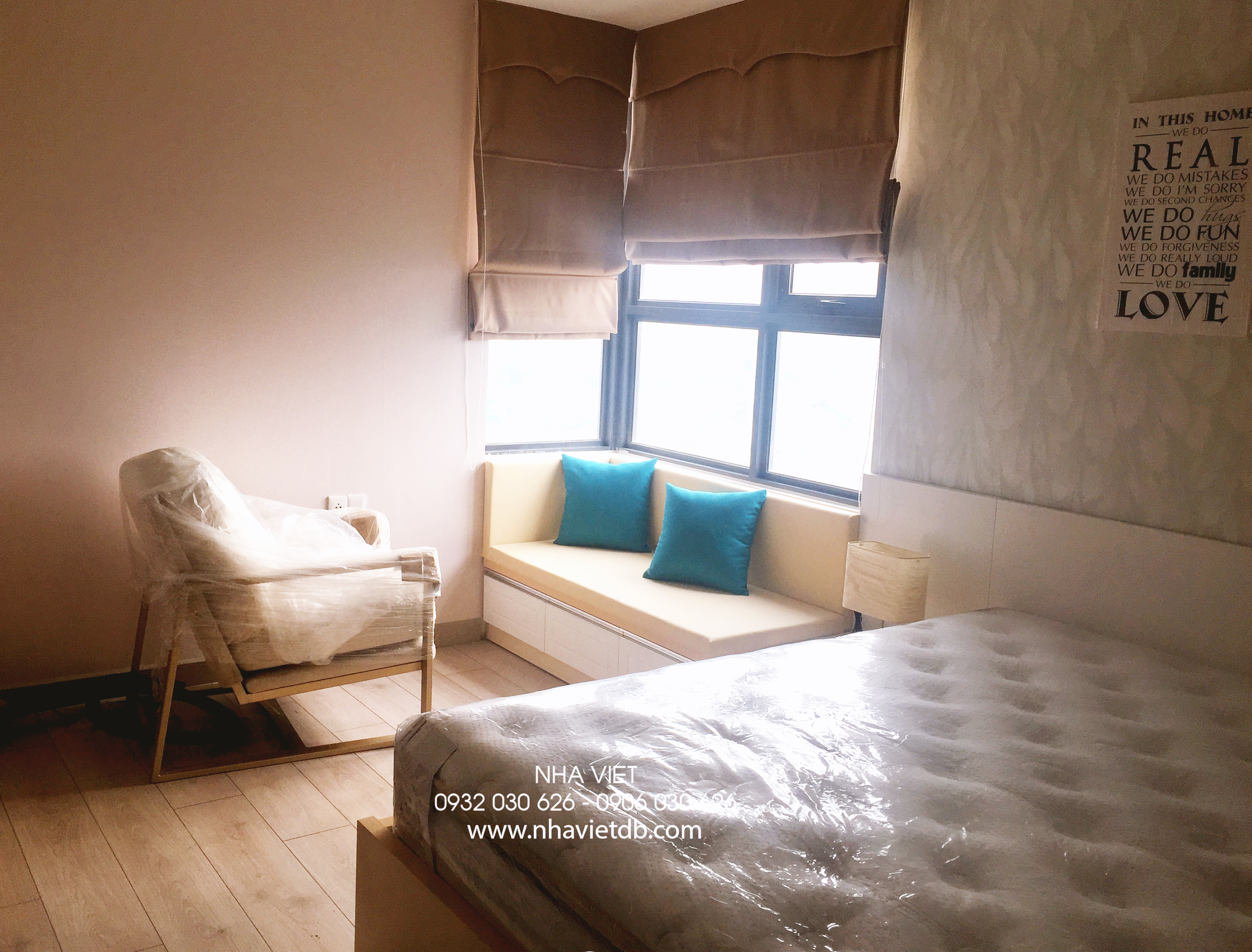 Hoàn thiện nội thất phòng ngủ Căn hộ M-One Nam Sài Gòn phong cách Bắc Âu Scandinavian