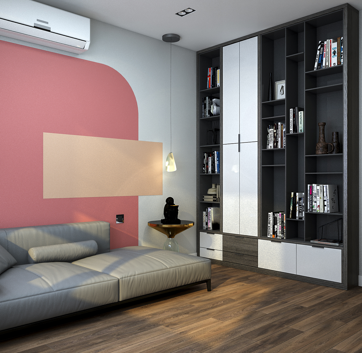 Thiết kế concept nội thất phòng làm việc, phòng giải trí Căn hộ 3PN tại Vinhomes Grand Park phong cách Hiện đại Modern