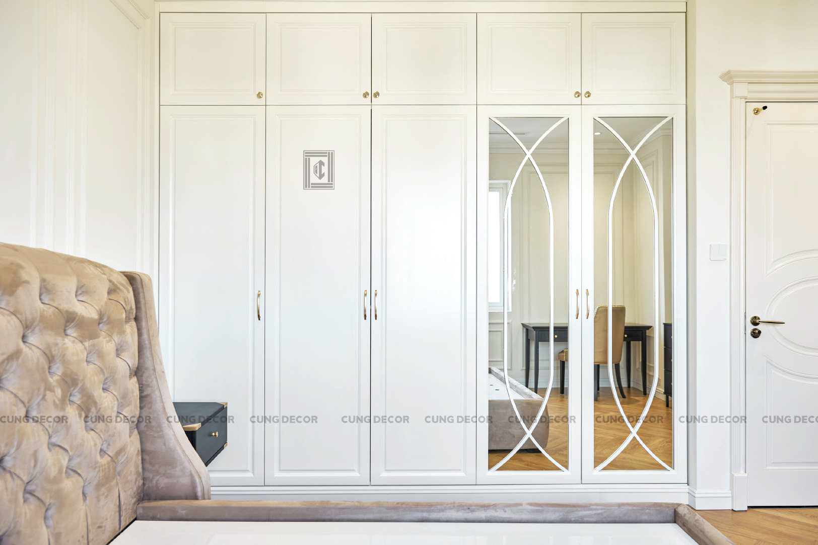 Hoàn thiện nội thất phòng ngủ Biệt thự Sol Villas TP Thủ Đức phong cách Tân cổ điển Neo Classic