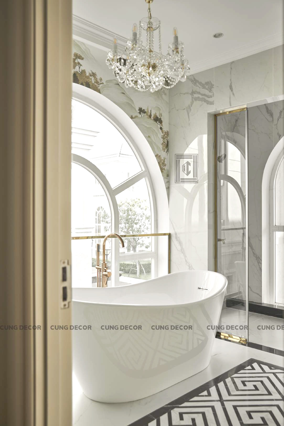Hoàn thiện nội thất phòng tắm & nhà vệ sinh Biệt thự Sol Villas TP Thủ Đức phong cách Tân cổ điển Neo Classic