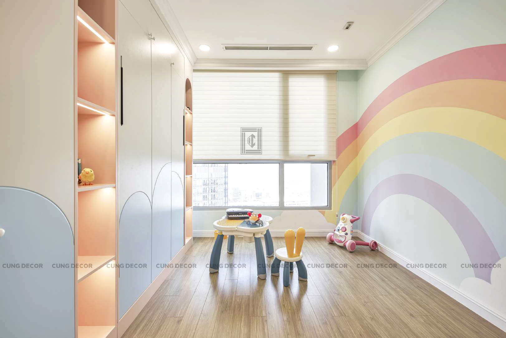 Hoàn thiện nội thất phòng cho bé Căn hộ Landmark 81 Vinhomes Central Park phong cách Tân cổ điển Neo Classic