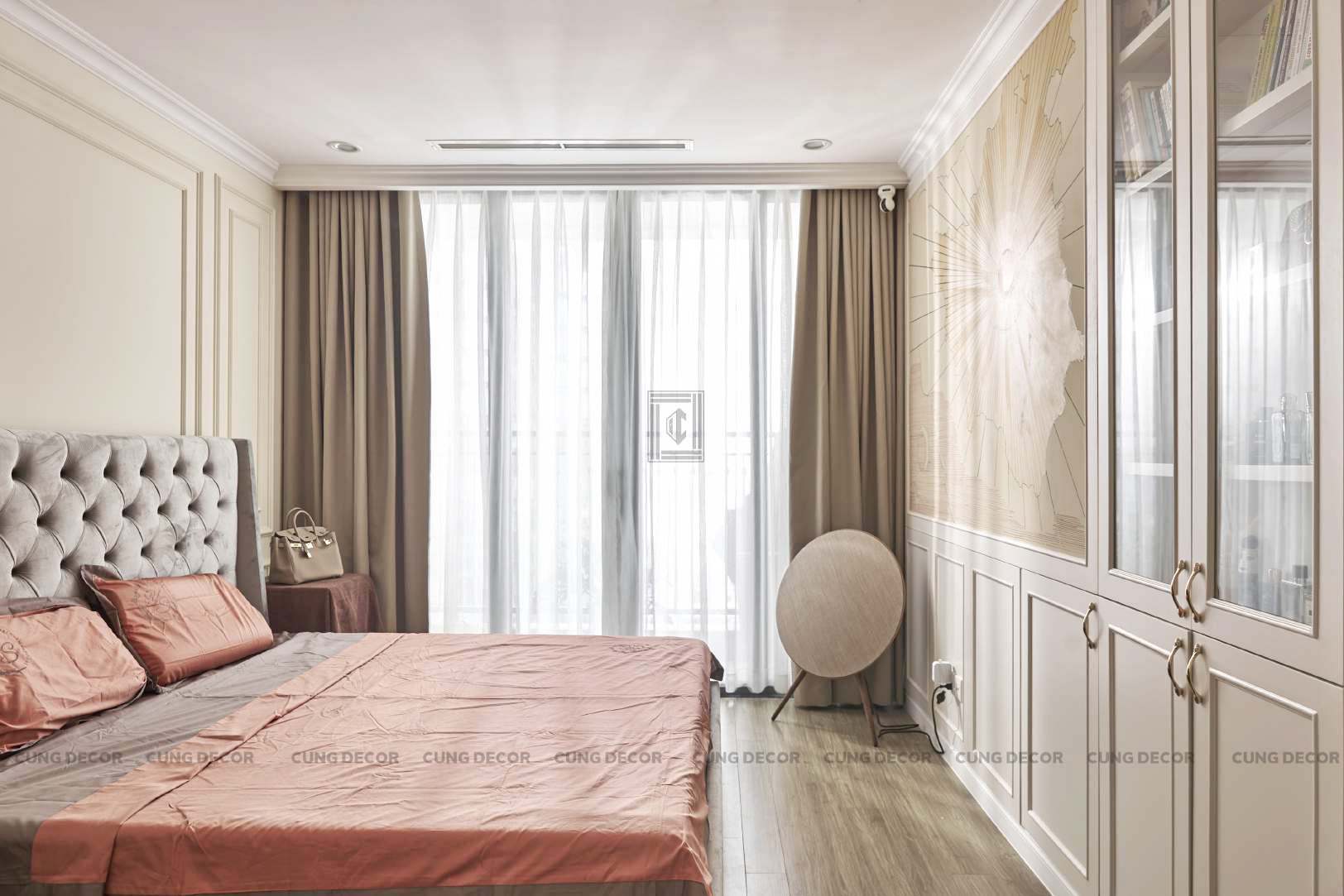 Hoàn thiện nội thất phòng ngủ Căn hộ Landmark 81 Vinhomes Central Park phong cách Tân cổ điển Neo Classic